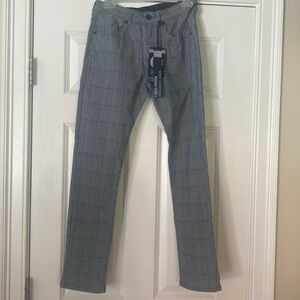 Fried denim plaid pants